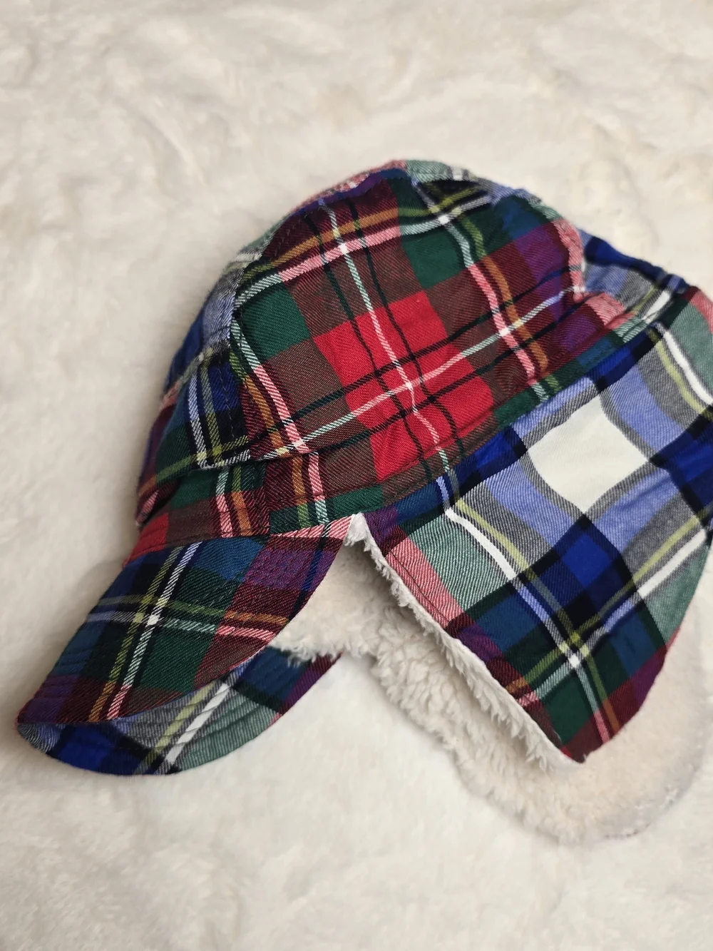 GAP Plaid Trapper Hat - Red, Green, Blue